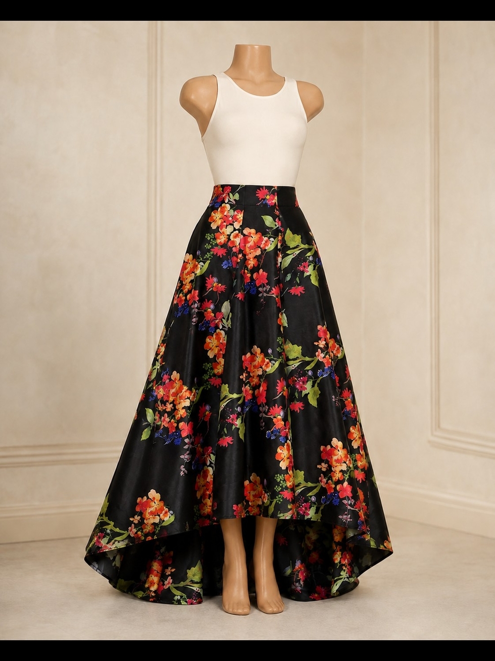City Studio Floral High-Low Maxi Skirt Size 3